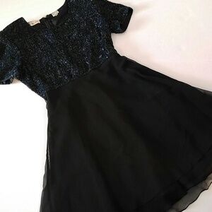 Vintage 80's Scala Beaded Formal Dress S